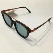 FILA Sunglasses SF9335 U28A Black-Orange/Mirrored Green 52 mm Non-Polarized