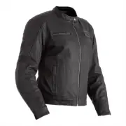 RST Brixton Ladies Wax Cotton Motorcycle Motorbike Jacket Black Armour Vintage