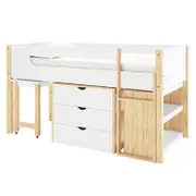 Yuri Loft Bed with Pull-out Desk and Drawers