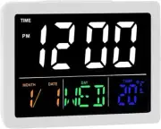 Digital Alarm Clock, LCD Color Large Screen with Battery Support External Power