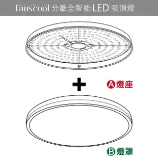 【華燈市】分酷 45W遙控調光調色原木望月LED吸頂燈(適用4-5坪/遙控開關/壁切開關/全電壓/350-3mm)