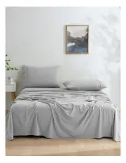 [Dreamaker] Micro Flannel Sheet Set in Silver
