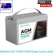 New Safetex AGM Battery 12V 170Ah Deep Cycle Lead SLA Solar Caravan Camping