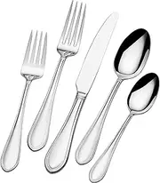 [Mikasa] Daphney 20-Piece 18/10 Stainless Steel Flatware Set 65-Piece Set, Service for 12 Stainless Steel