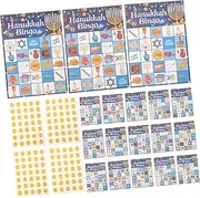 SHOWERORO 24 Player Bingo Game Cards Hanukkah Theme Party Bingo Sets Creative Hanukkah Supplies