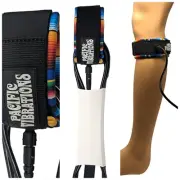 Pacific Vibrations Surfboard Longboard Knee leash 10 Ft Black 7mm double swivel