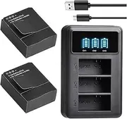 TAOHOME 1300mAh AHDBT301 AHDBT-301 AHDBT 302 Battery Bateria + 3-Ports USB Charger Compatible with Go Pro Hero3 Gopro Hero 3/3+ Li-ion Camera(2B with Charger)