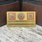 Vintage Metal Scorpio Zodiac Sign Social Security ID Card Name Plate