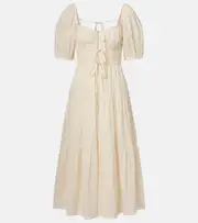 [Ulla Johnson] Ulla Johnson Palma gathered cotton maxi dress AU 14 white
