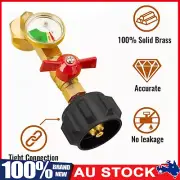 QCC1 Propane Refill Elbow Adapter with Gauge 1LB Bottle Tank 20-40LBS Cylinder✅