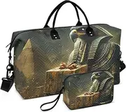 [YXYZRMY] Funny Animal Pyramid Travel Duffel Bag Gym Bag Sports Tote Bag with Multiple Interior Pockets Shoulder Weekender Bag for Women Men with Toiletry Bag 20.5”x 7.9”x 13.8”, Multi-Colored, one size