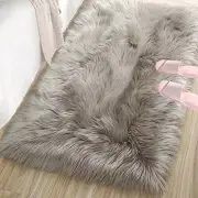 Ultra Soft Fluffy Rugs Faux Fur Sheepskin Area Rug for 2 x 3 Feet Beige