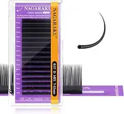 NAGARAKU Classic Lashes Upgraded 5TH Generation Air Series Single Lashes D Curl 0.07mm 7-15mm Mixed Length Soft Natural Individual Eyelash Extensions 16 Rows Matte Black