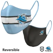 Cronulla Sharks NRL Large Adult Reversible Washable Face Mask