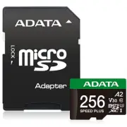 ADATA Speed Plus microSDXC Card with Adapter - 256GB UHS-I U3 A2 V30, Read Upto