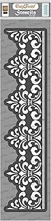 CrafTreat Damask Border Stencils for Painting on Canvas, Wallart, Home Decor and Scrapbook - Mandala Stencil - 3"X12" Aesthetic Room Decor Stencils - Reusable Wall Decor Stencil Arts & Crafts Supplies