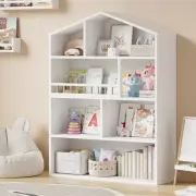 Oikiture Kids Bookshelf Toy Storage Organiser Bookcase Display Shelf Rack