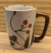Otagiri Bittersweet Stoneware Tankard 4” Tall Coffee Mug Floral Textured Surface