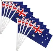 Bay Breeze Aussie Mini Flag 10Pcs, Pack of 10 Australian National Flags for Austalian Open 2025, Tennis, Sports Games & Social Gatherings, OZ Sports Bar & Restaurants Decor, 14cm x 21cm