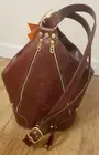 MARINO ORLANDI Embossed Logo Sling Bag /Backpack Convertible to Tote Brown