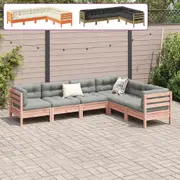 Garden Sofa Set with Cushions Modular Sofa Cocuh Backyard 6 Piece Wood vidaXL