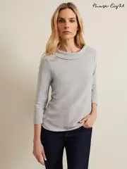 Phase Eight Grey Remy Textured Cowl Neck Top (B29097) | $136