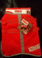 KONG Red Rip-Stop Dog Blanket Jacket Coat, EX-Small 12-14