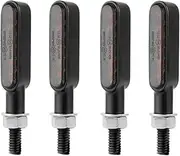 LED Indicator Blinkers Amber Lamp Accessories Motorcycle Black Turn Signal Light Blinker Lights For YA&MA&HA Bo&bb&E&R For Cafe Racer(6LED-4 Pcs)