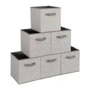 Storage Cubes, Collapsible Storage Bins with Handles, 6 Pack Fabric Foldable