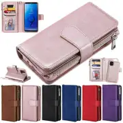 Removable Flip Zipper Leather Wallet Case For iPhone 14 13 Pro Max 12 11 XS 876
