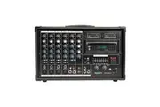SoundArt 6 Channel 400 Watt Dual Wireless Powered Mixer PA System with DVD Player