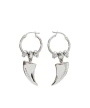 Alexander McQueen Tiger-Claw Logo Engraved Earrings One size Silver
