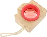 Hohopeti Children's Wooden Kaleidoscope Camera Toy Twerking Toys Childrens Toys Camera for Mini Room Children’s Toys Kaleidoscopes for Decorative Toys Wood Camera Toy Red Plastic