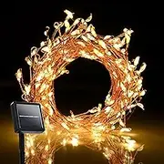 Clearhill Solar String Lights Outdoor, 19ft/6M Warm,300 LED Waterproof Christmas Lights, 8 Modes for Tree Yard Garden Party Xmas Decor
