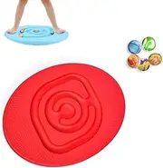 Balance Board Rocker Maze for Kids with 5 Rolling Balls, Wobble Balance Trainer, Non-slip Pedals, Indoor Physical Activity Game for Balancing Exercise, Core Strength, Coordination