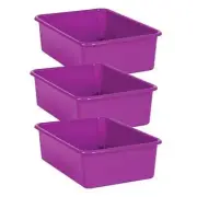 Teacher Created Resources TCR20405-3 Plastc Storage Bin Purple - Large - Pac...