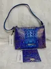 NWT Brahmin Lorelei Satchel DEEP AZURE Evening Leather Shoulder Bag+Slim Wallet