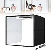 LED Ring Light Studio, 25CM Soft Box with 10 Levels of Dimming, CRI>95 + Pure White Temperature 5500K + Stone Pattern Lining + Foldable + 12 Color Background Paper + 96 Lamp Beads,843G,Black
