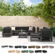 Outdoor Lounge Set 10 Piece Sofa and Table with Cushions Solid Wood vidaXL