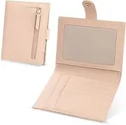 [Ganve] Passport Holder RFID Blocking Travel Passport Wallet Passport Cover Passport Sleeve Women Travel Document Holder for Credit & Id Cards, Boarding Passes Apricot Pink