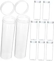 VILLFUL 10pcs Coin Storage Tubes Transparent Coin Collectors Protectors for Easy Access and Organization and Collectibles