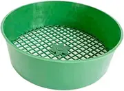 yuksok Garden Sieve Gardening Supplies Round Green Soil Sifting Tray Compost Sifter for Filtering Small Gravel Stone Topsoil Bonsai