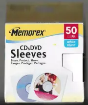 New Memorex Pack of 41 CD / DVD White Storage Sleeves