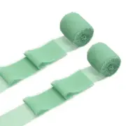 2 Rolls Chiffon Ribbon, 1.5 Inch x 5 Yard Silk Ribbon, Bright Green