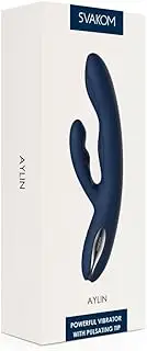 Svakom Aylin Pulsating Dual-Headed Rabbit Vibrator, Dark Blue