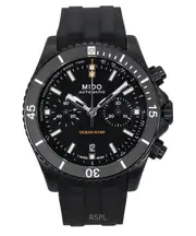 Mido Ocean Star Swiss Made Automatic Chronograph Tachymeter Rubber Strap Black Dial Diver's M026.627.37.051.00 200M Men's Watch