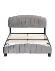 [IHOMDEC] Double Size Shell-Style Bed Frame Base in Grey
