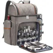 Picnic Backpack for 4, Picnic Basket Set, Leakproof Picnic Bag, Beach Cooler ...