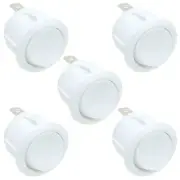 5 x White On-Off Circular Round Rocker Switch SPST 16A