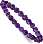 [JewelryWeb] Amethyst Faceted 7.00mm Beaded Stretch Bracelet-Stretch-Bracelet for Women